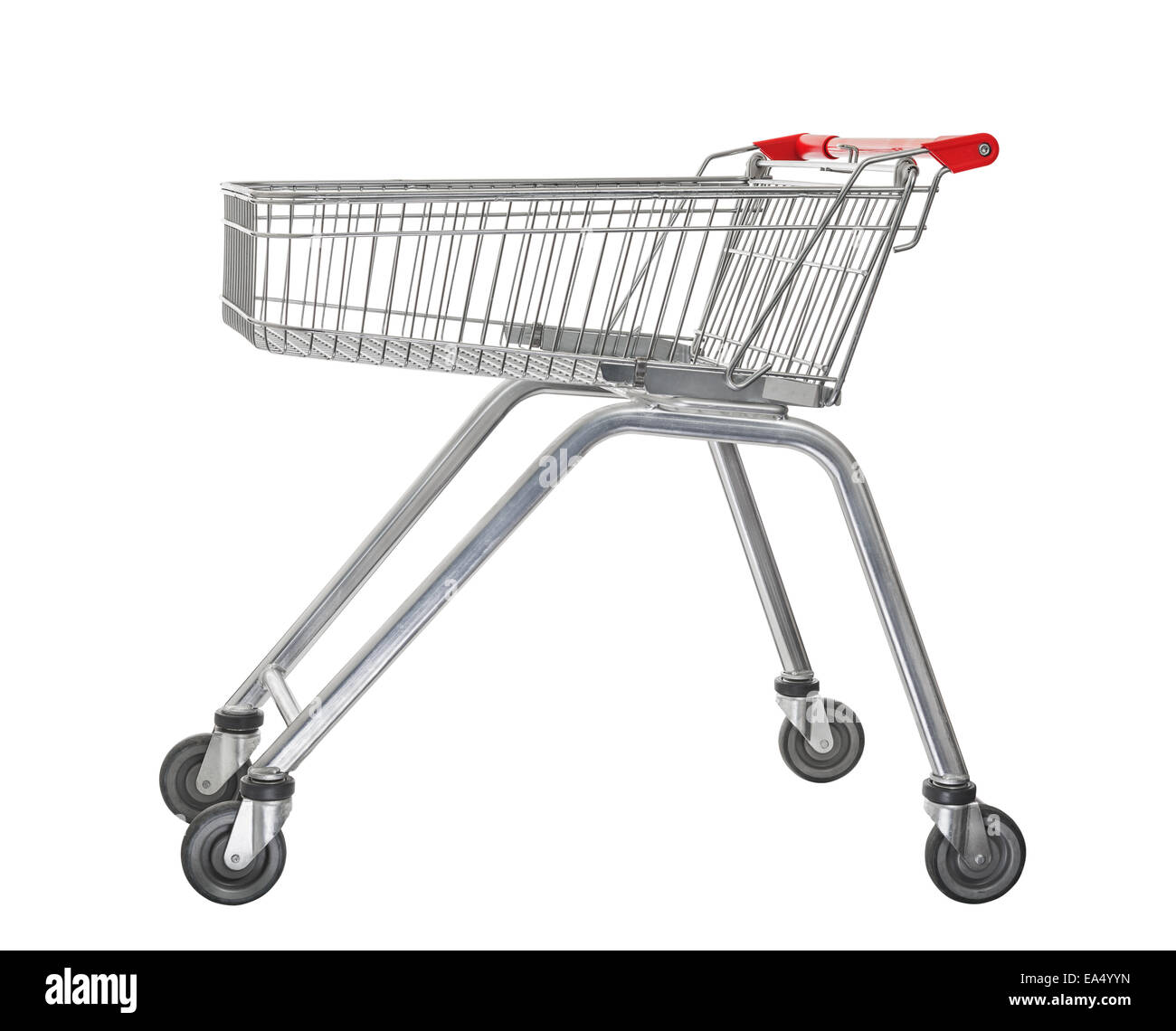 Vuoto Utilizzato carrello isolato su sfondo bianco Foto Stock