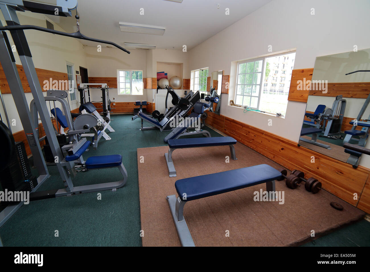 Attrezzature Traineger nel centro fitness, palestra Foto Stock