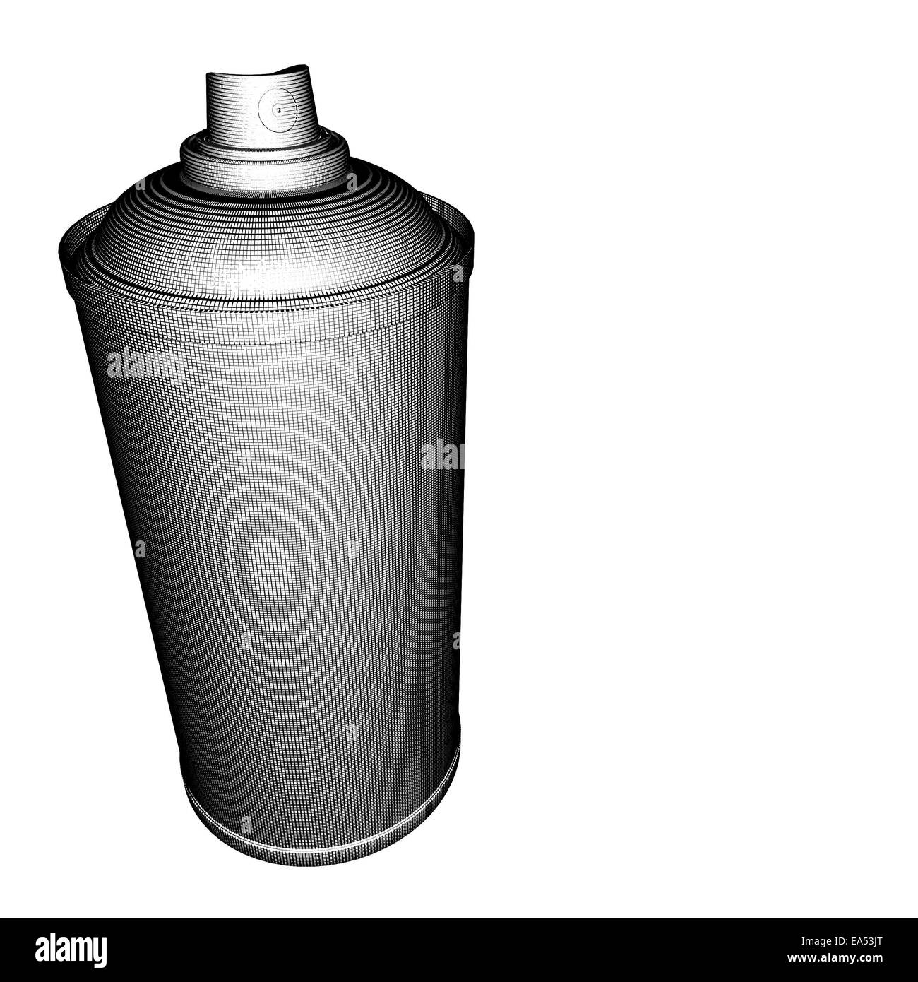 Spray-può illustrazione disegno a griglia in bianco e nero Foto Stock