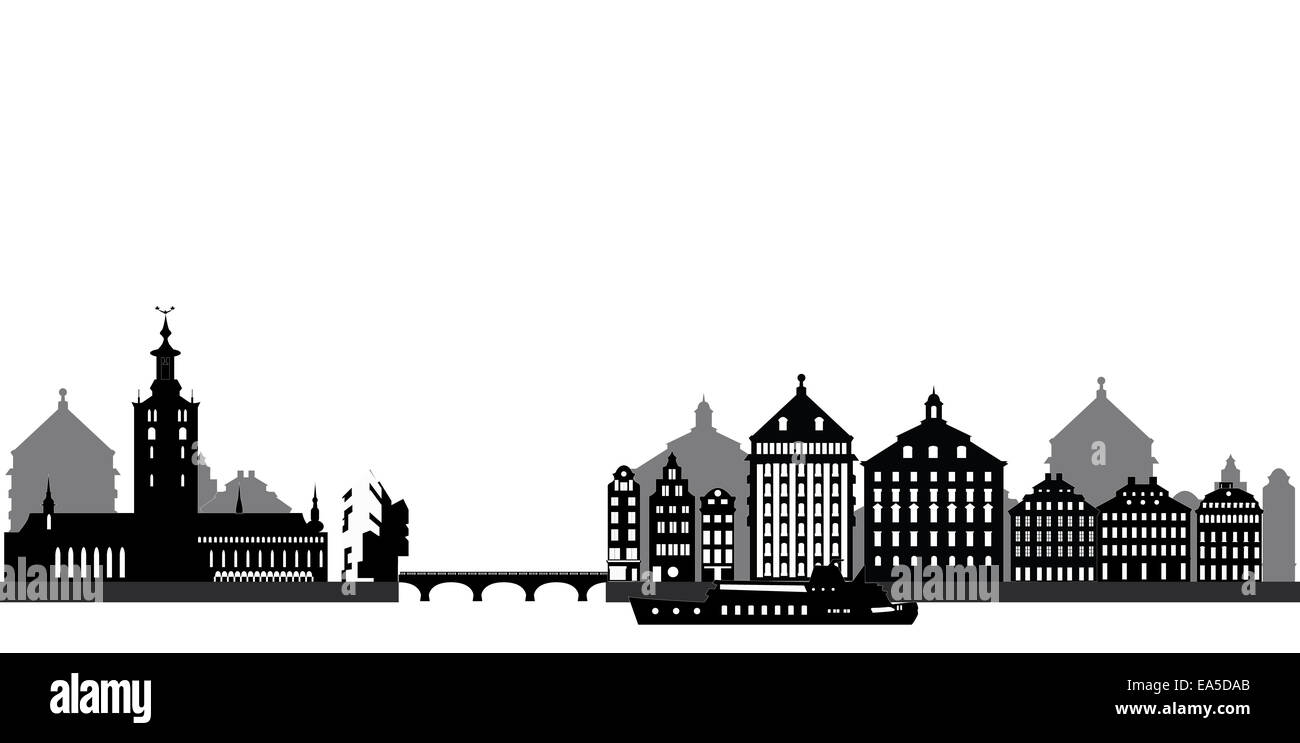 Stoccolma skyline della città Foto Stock Stoccolma skyline della città Foto Stock