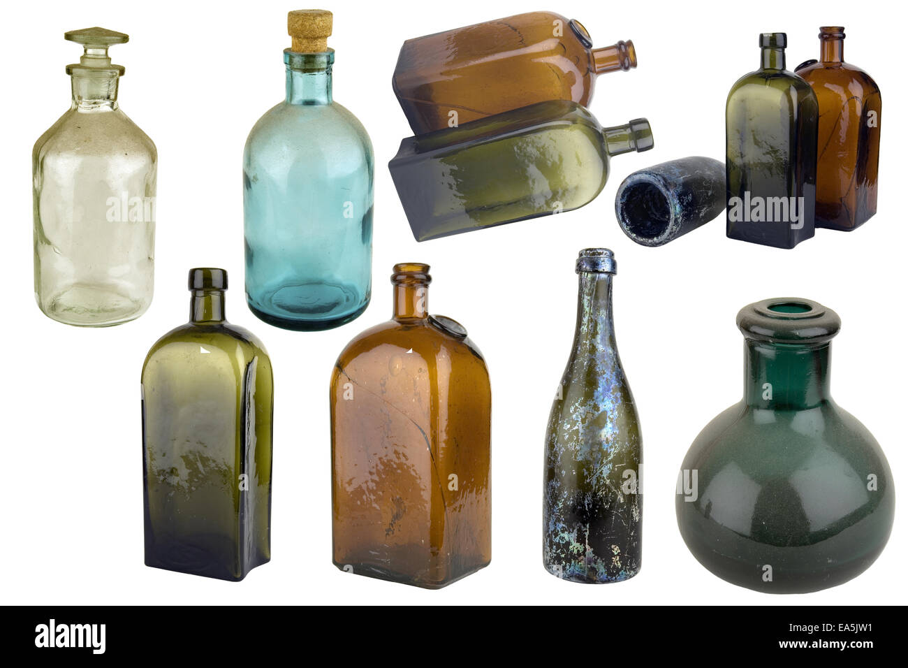 Antiquario bottiglia di vetro Foto Stock