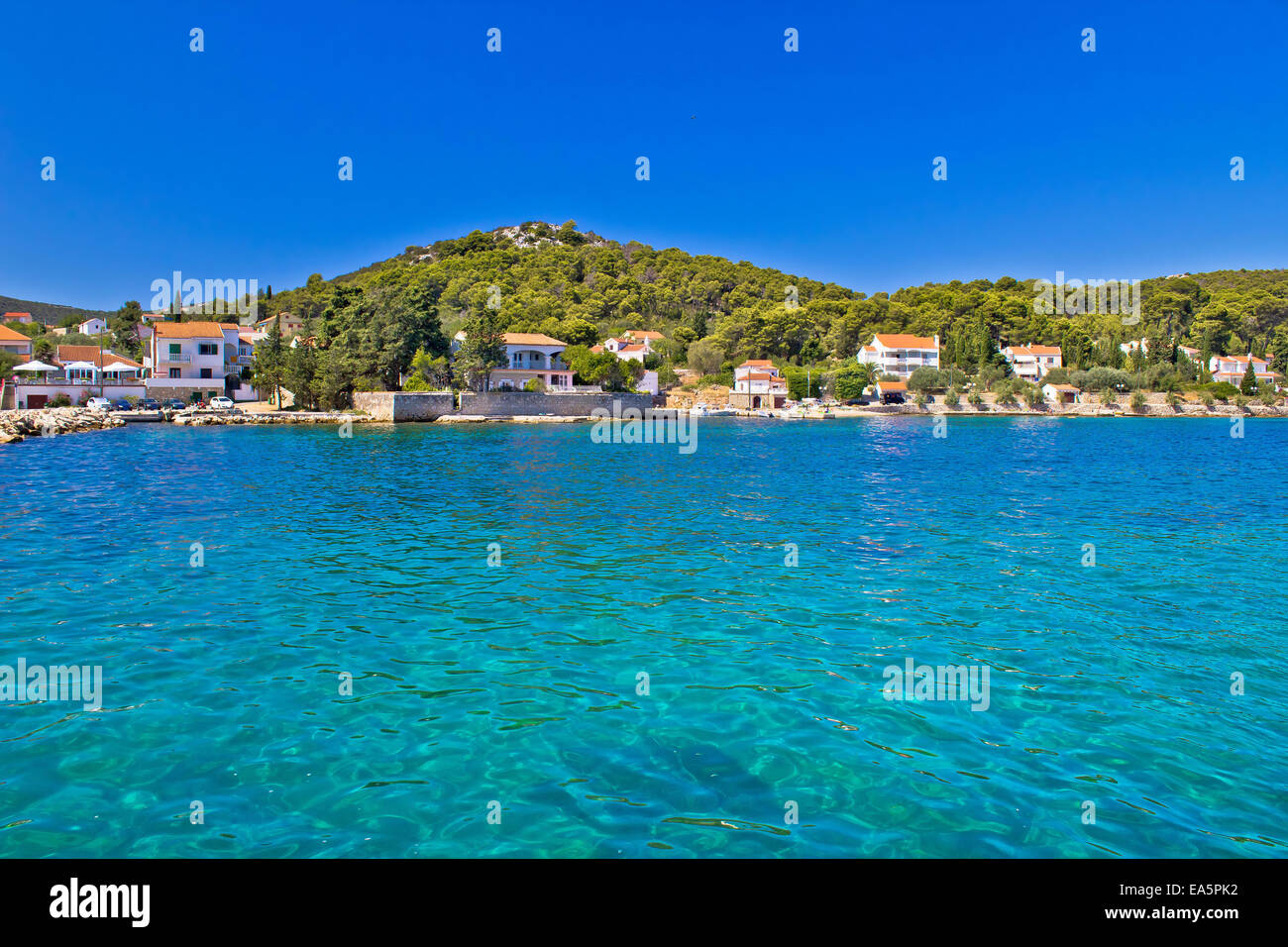 Isola di Ugljan Costa turchese Foto Stock