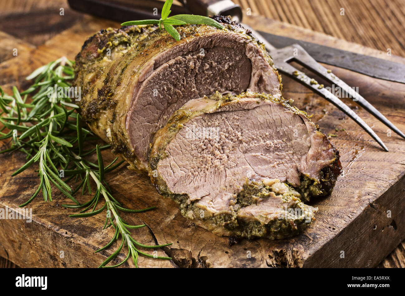 arrosto di agnello Foto Stock