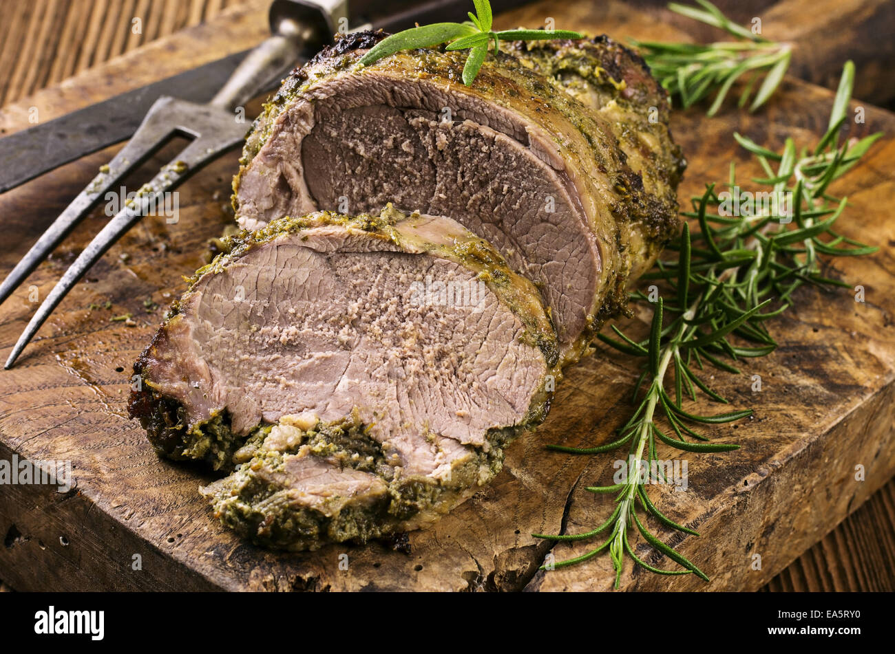 arrosto di agnello Foto Stock