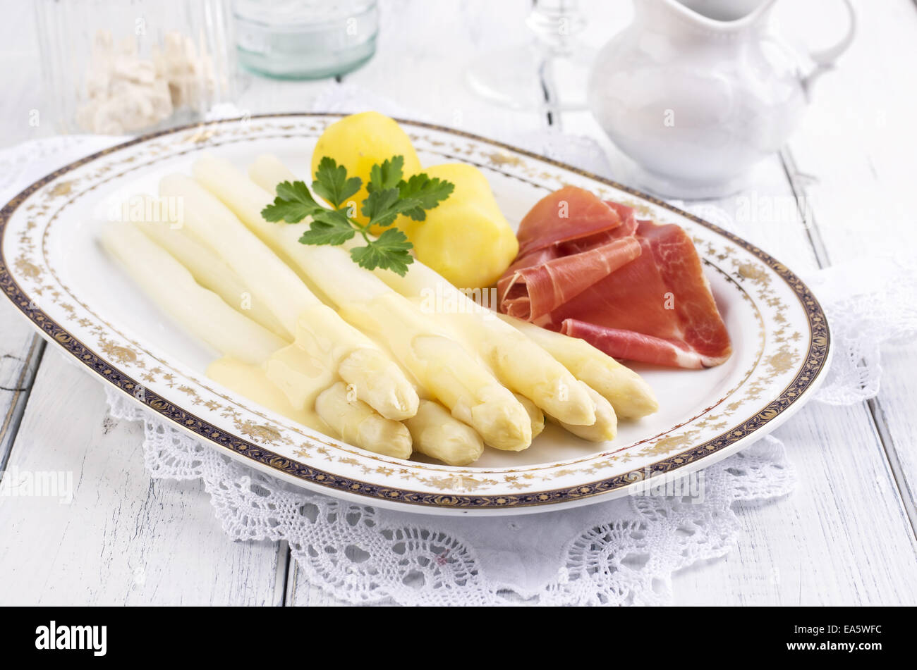 asparagi bianchi Foto Stock