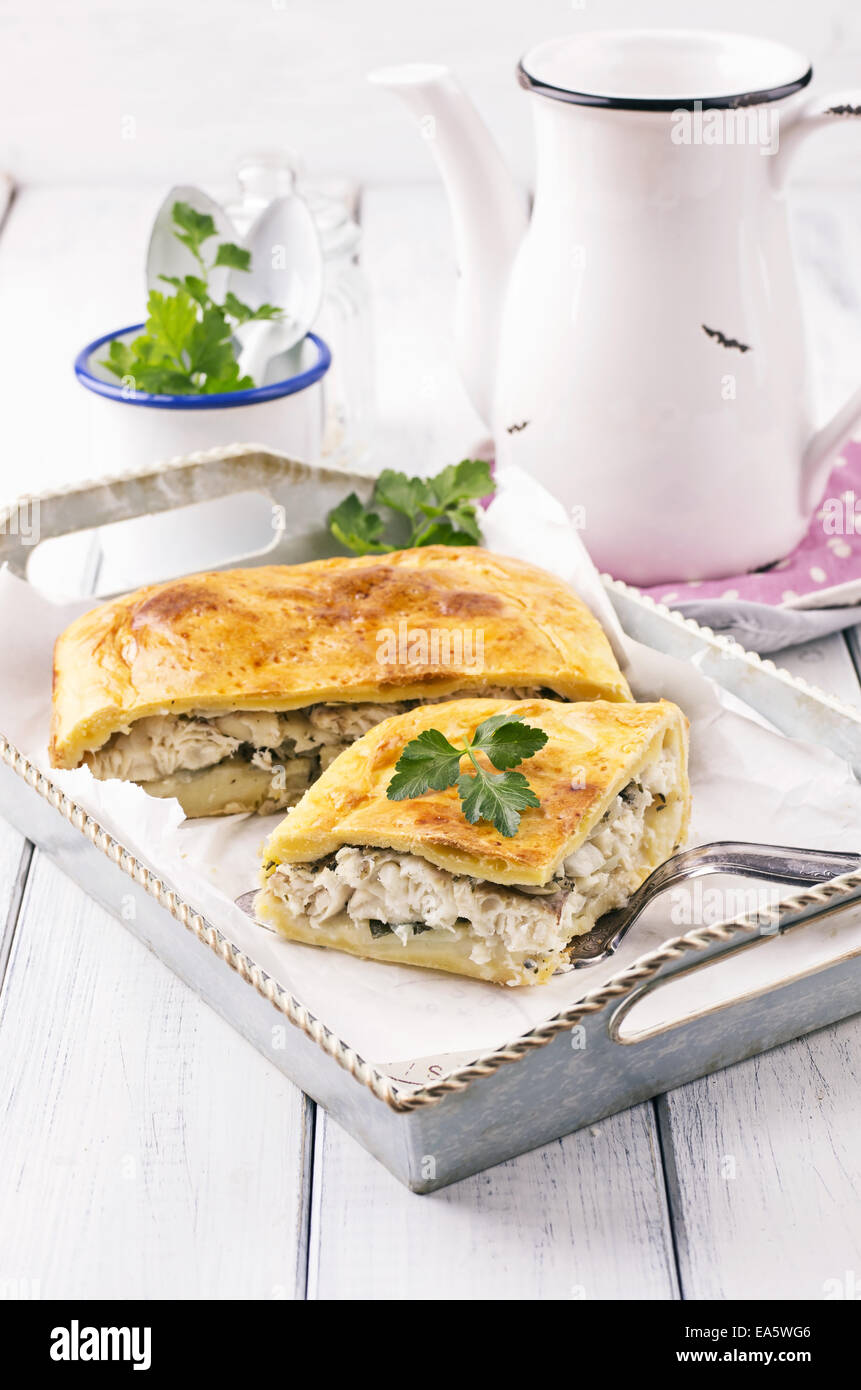torta di pesce Foto Stock