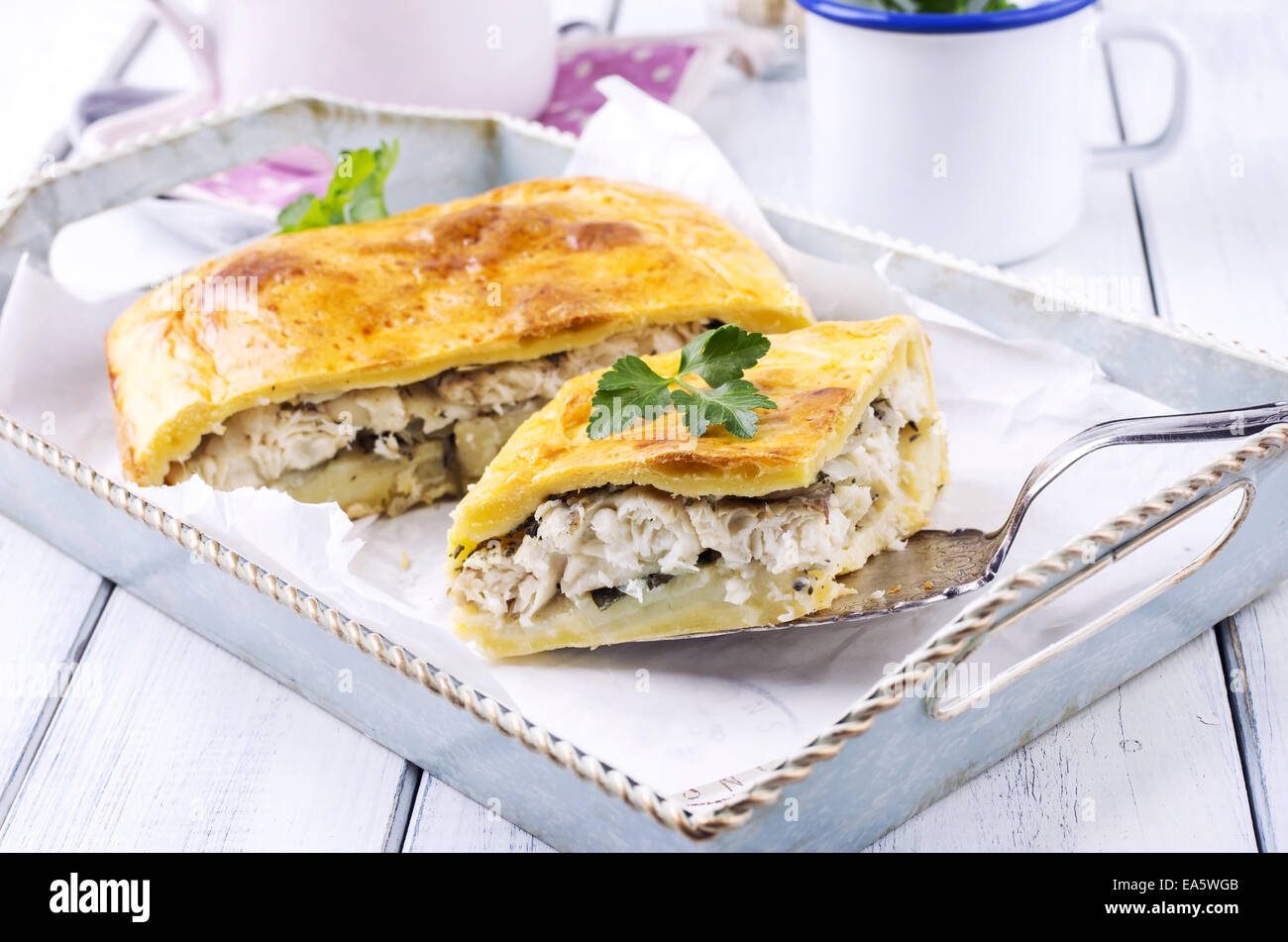 torta di pesce Foto Stock