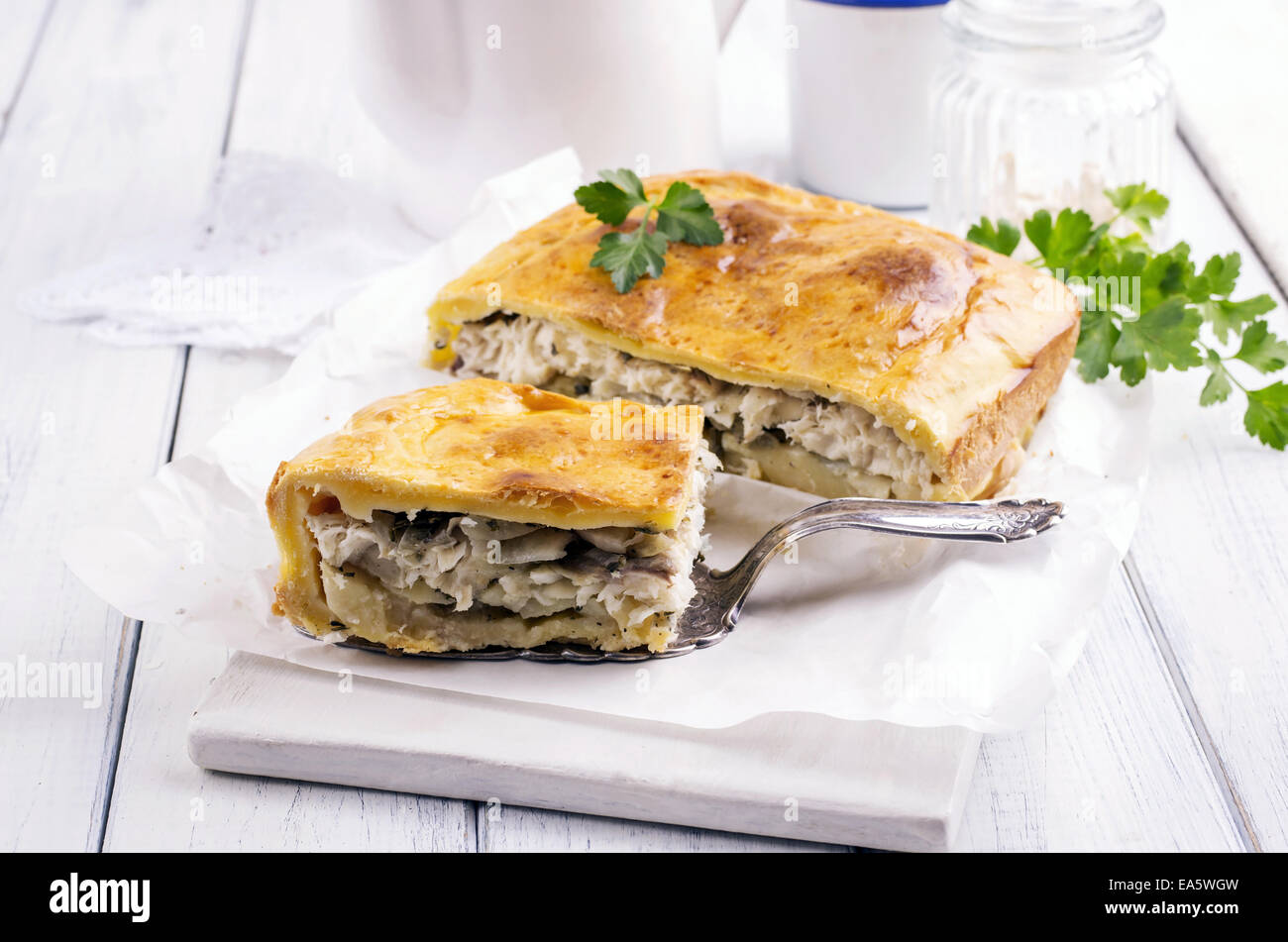 torta di pesce Foto Stock