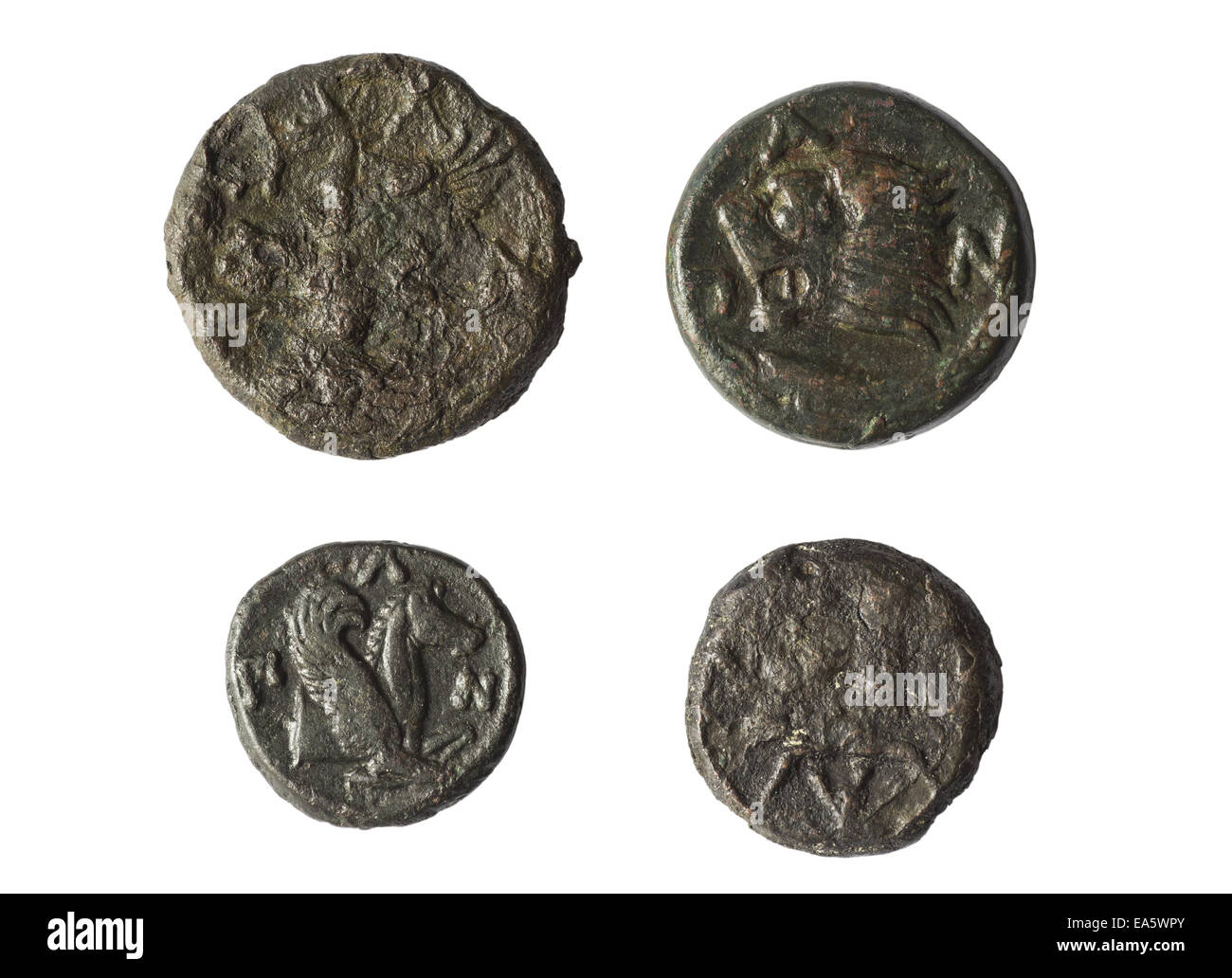 Monete antiche della Grecia Foto Stock