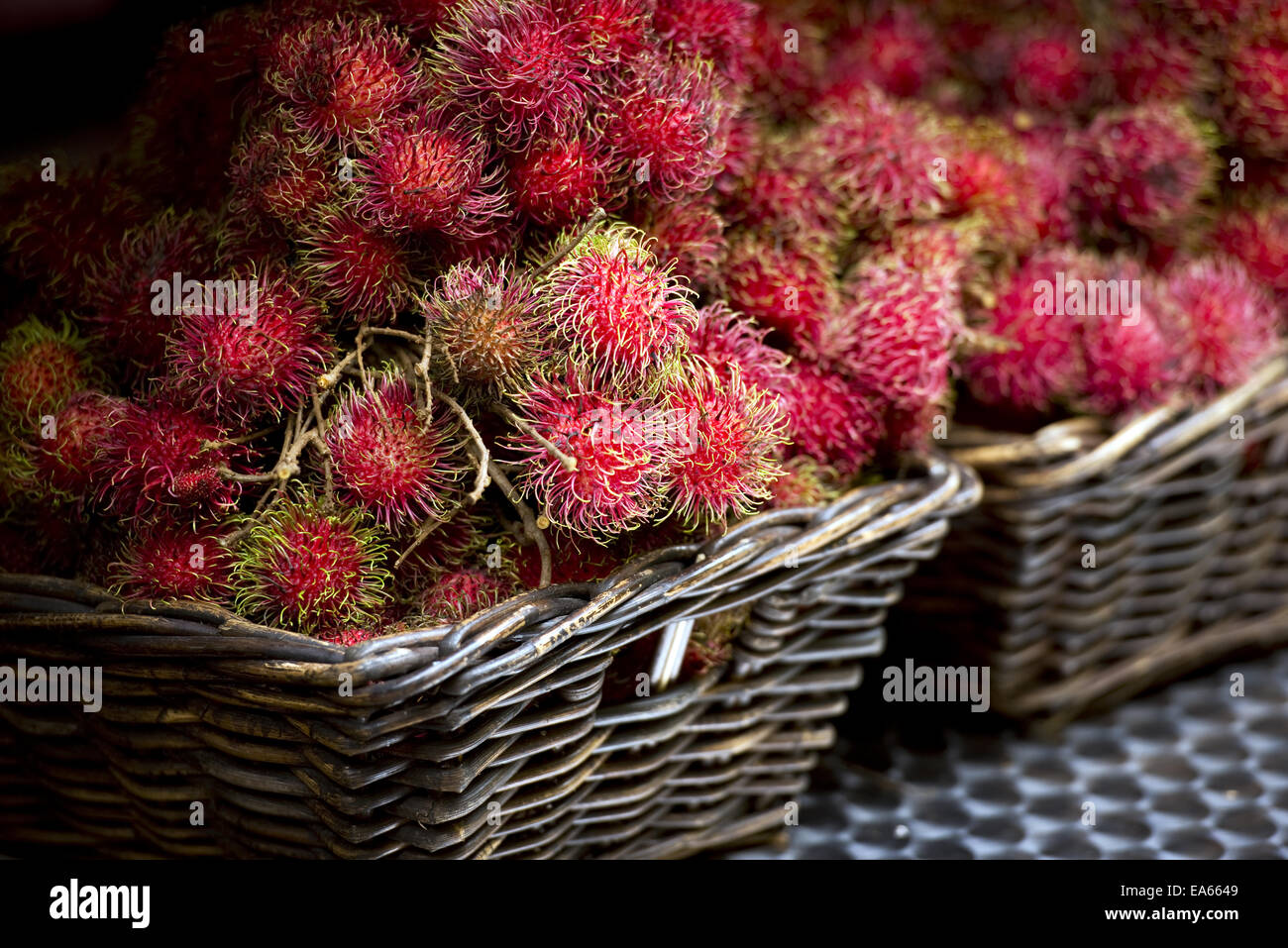 Rambutan frutta (Nephelium lappaceum) Foto Stock
