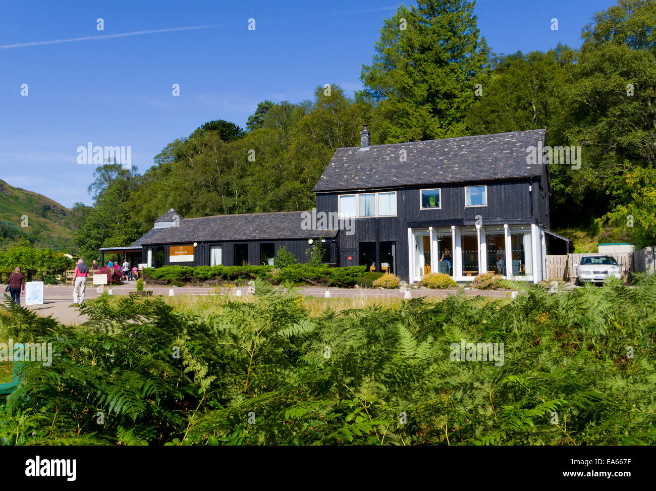 Glenfinnan National Trust for Scotland Visitor Center, Glenfinnan, Lochaber, Inverness-shire, Highland, Scotland, Regno Unito Foto Stock