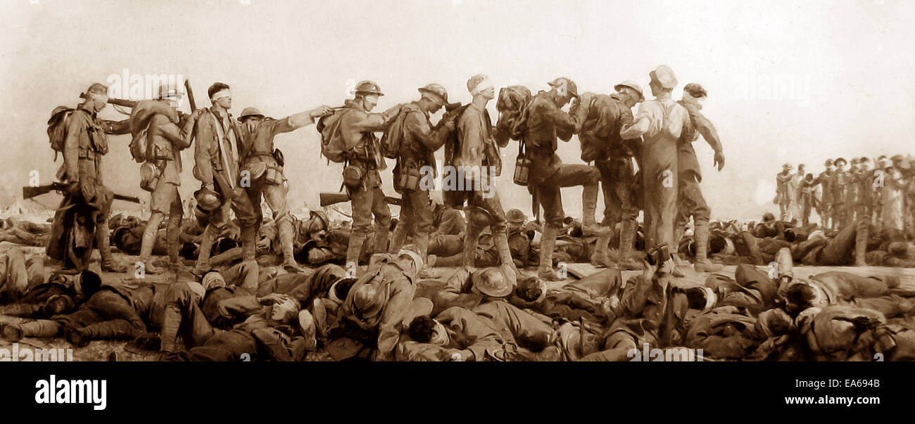 WW1 gas mostarda stazione di medicazione a Le Bac du Sud nel mese di agosto 1918 Foto Stock