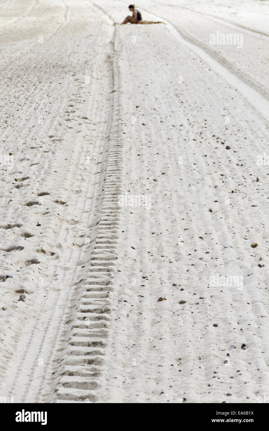 da solo sulla spiaggia Foto Stock