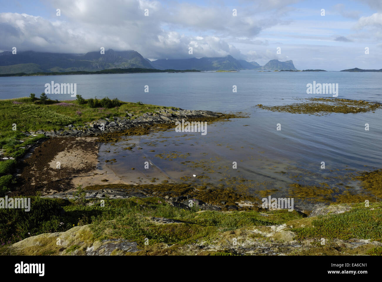 Il paesaggio costiero vicino Skaland su Senja Foto Stock