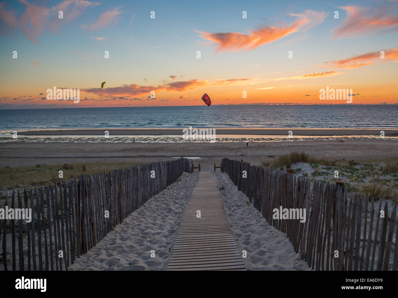 Francia, Aquitane, Mont-de-Marsan, percorso spiaggia Foto Stock