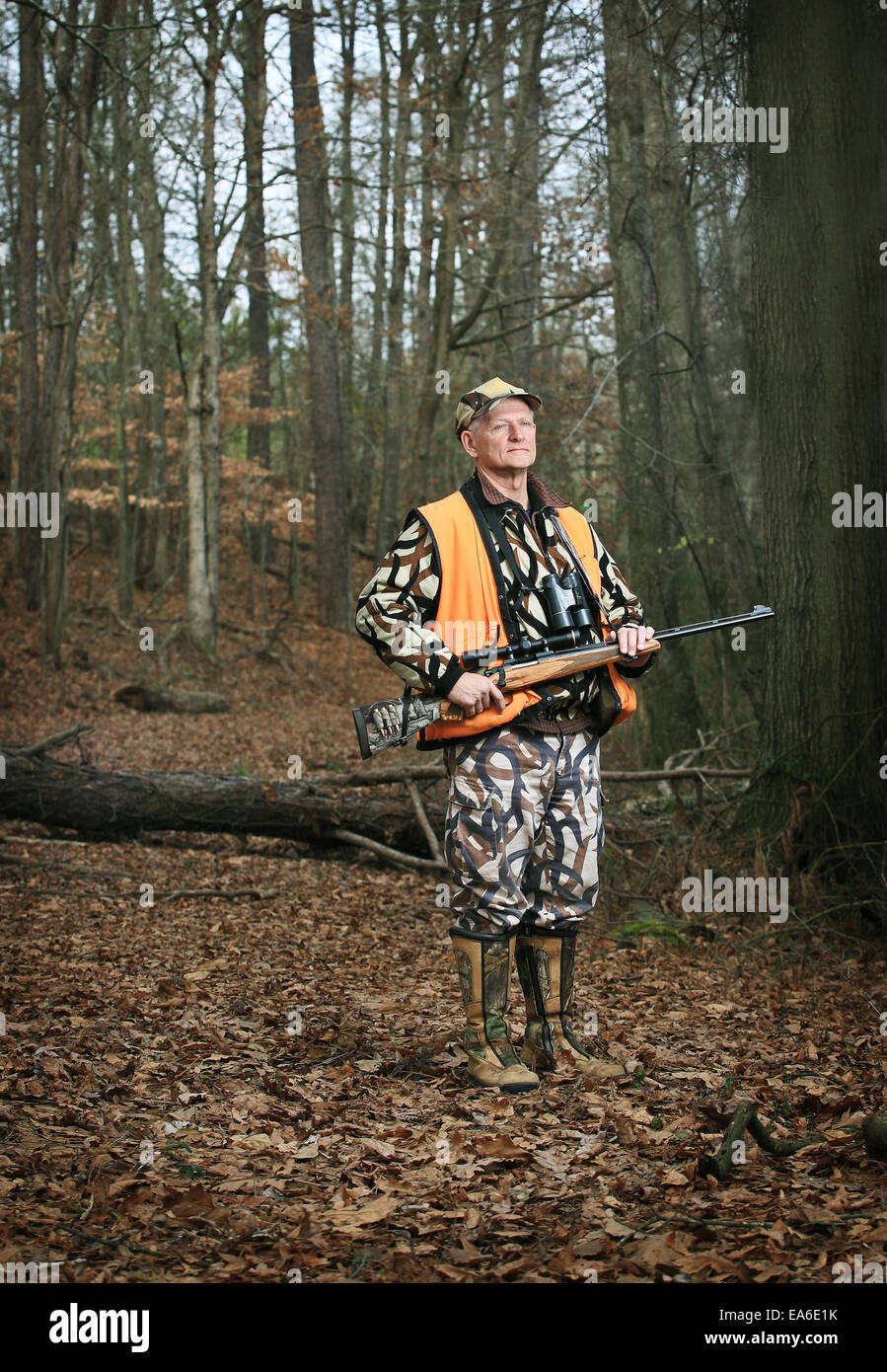 Stati Uniti d'America, Georgia, cacciatore in piedi nella foresta Foto Stock
