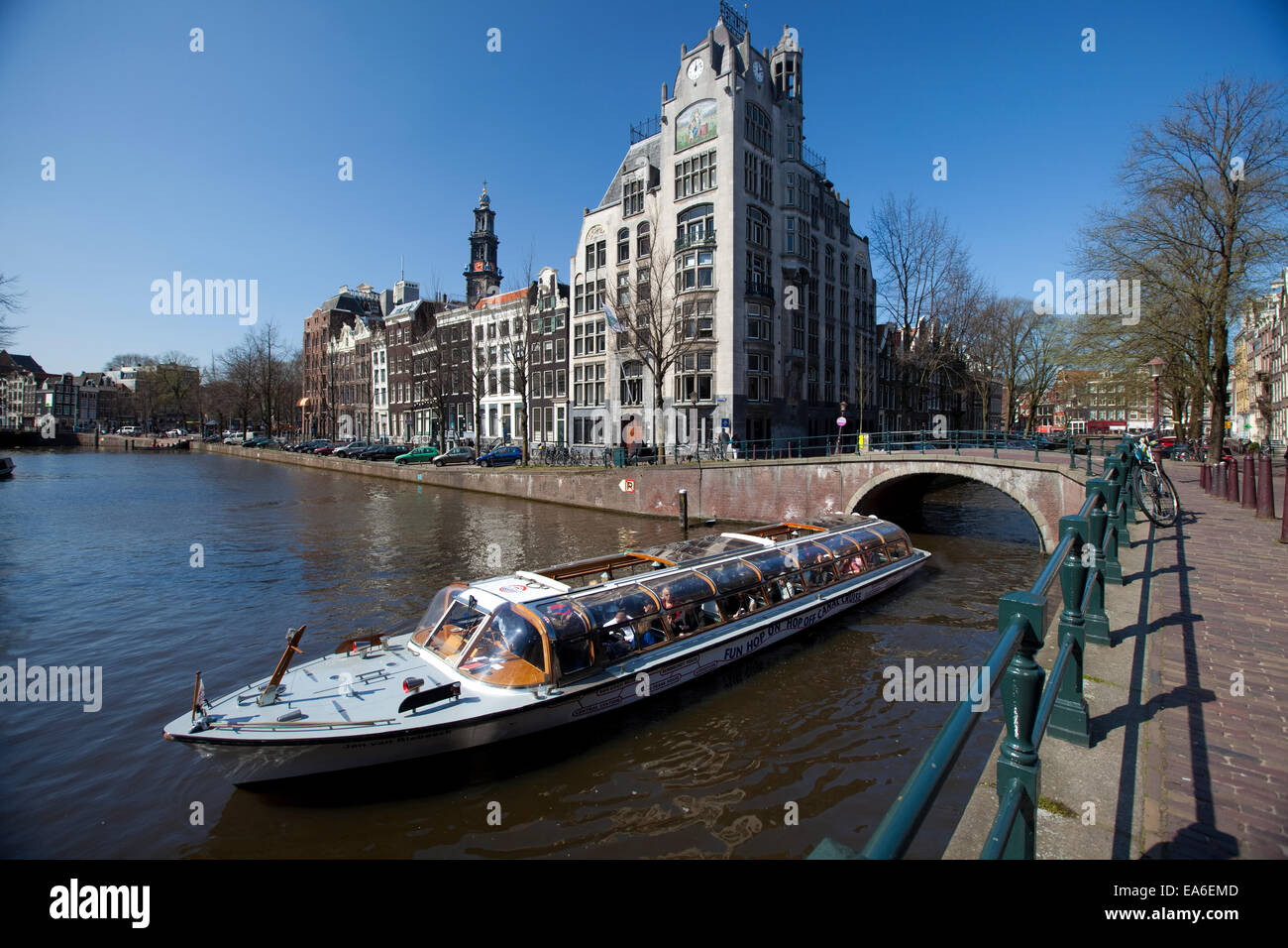 Paesi Bassi, Amsterdam, tour in barca sul canal Foto Stock