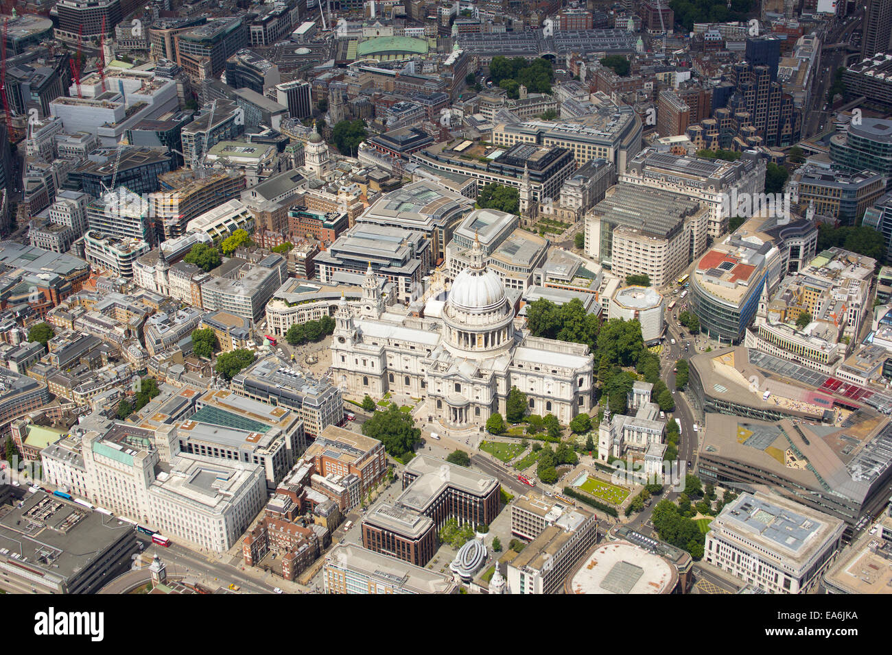 UK, Londra, veduta aerea della Cattedrale di San Paolo Foto Stock