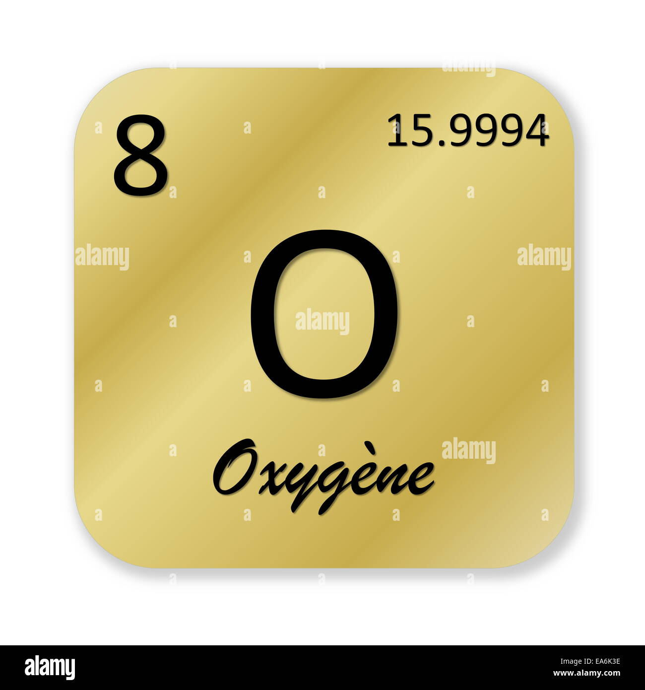 Elemento di ossigeno, francese oxygene Foto Stock