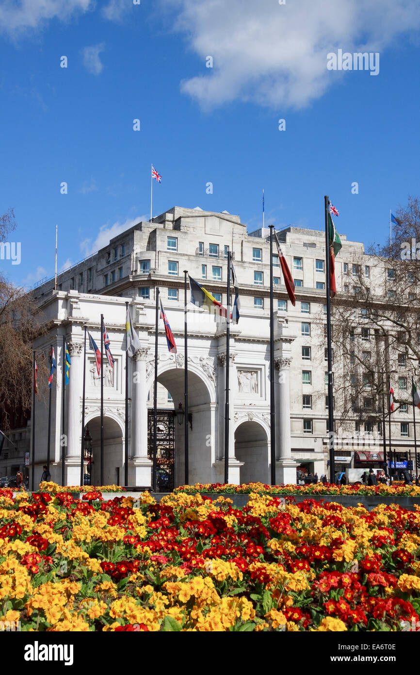 Marble Arch, Londra in primavera Foto Stock