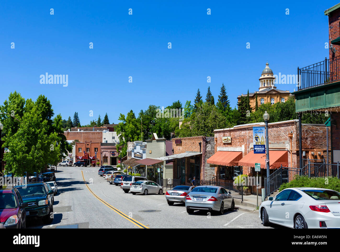 Sacramento Street in oro antico città mineraria di Auburn, Placer County, 'Maltri Lode' Gold Country, CALIFORNIA, STATI UNITI D'AMERICA Foto Stock