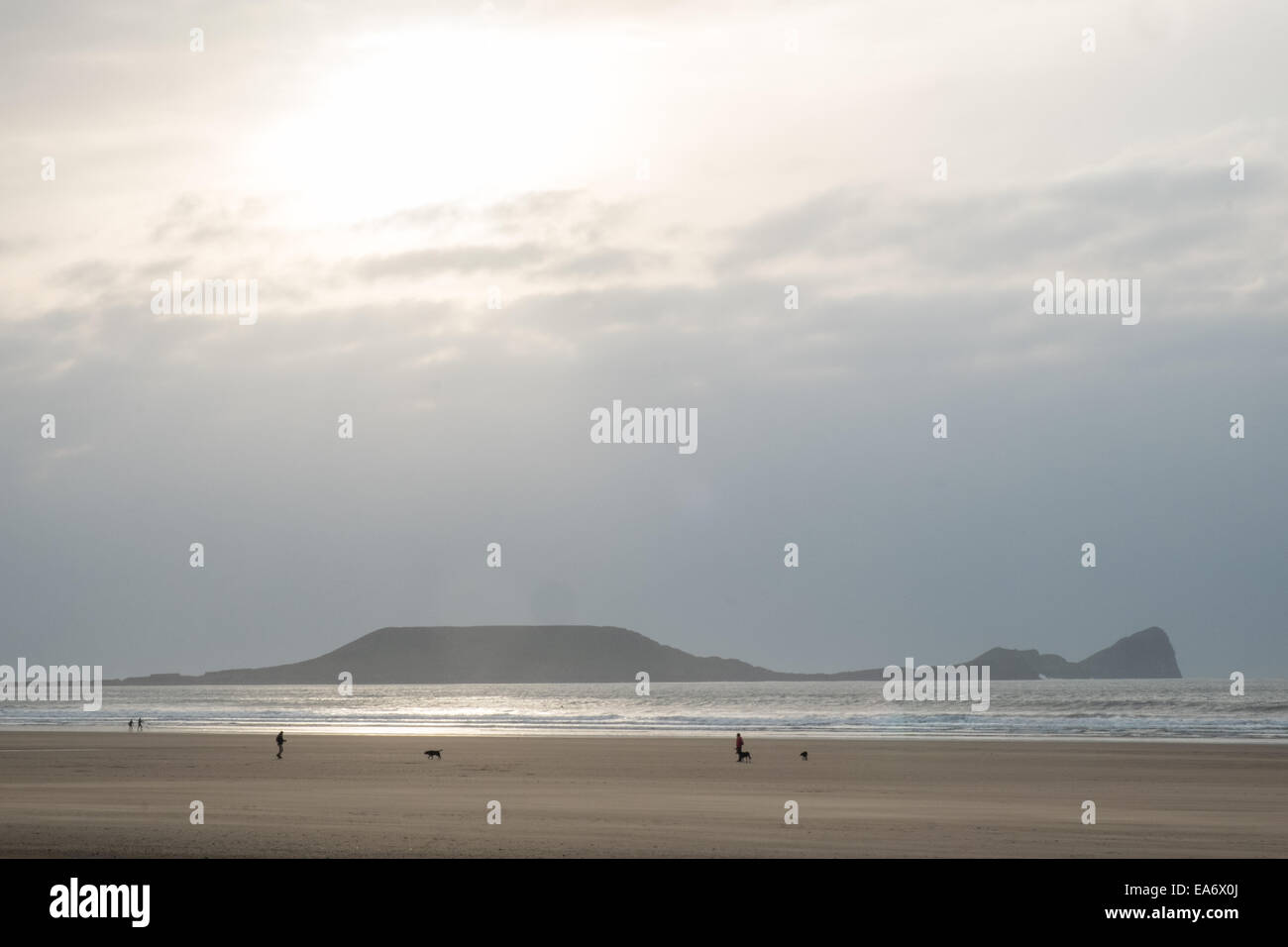 Rhosili,Rhossili,Rhossilli, baia Llangenneth langenneth,beach,Worm testa,del worm, Gower Peninsula, Swansea,Swansea County, Galles Foto Stock