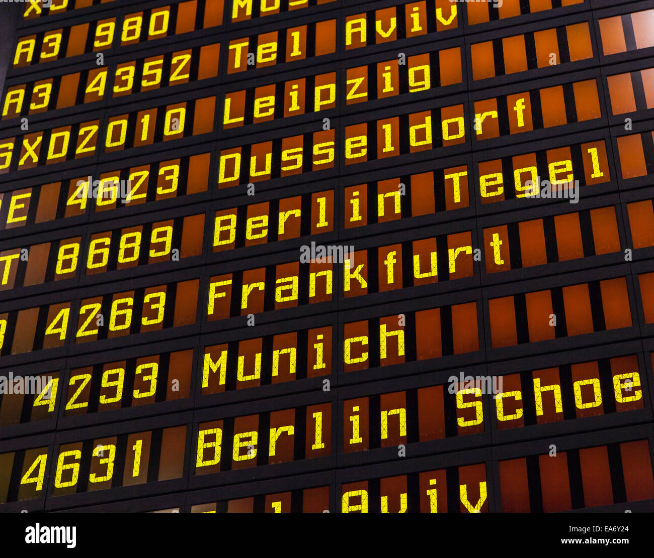 Aeroporto di scheda di volo Foto Stock