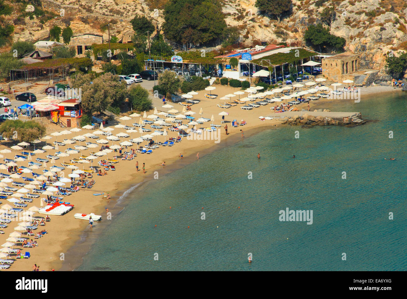 Blue Bay di Lindos, Rodi - Grecia. Foto Stock
