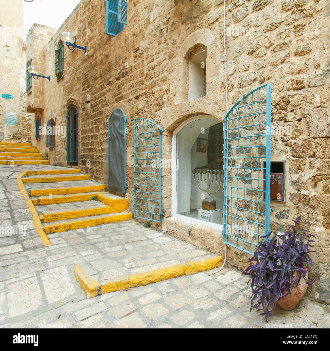 Tipico vicolo di Jaffa, Tel Aviv - Israele Foto Stock