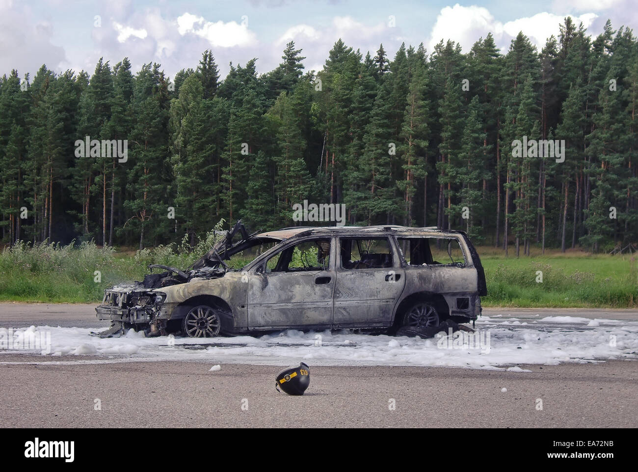 Burned Out Car Foto Stock