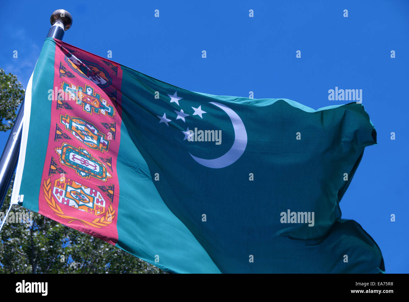 Turkmenistan bandiera Foto Stock