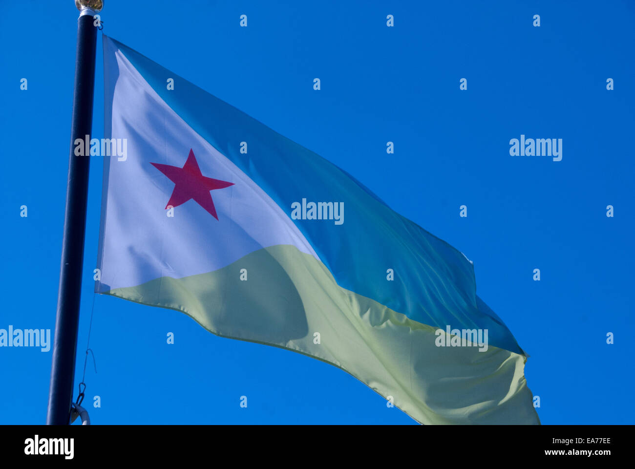 Bandiera di Gibuti Foto Stock