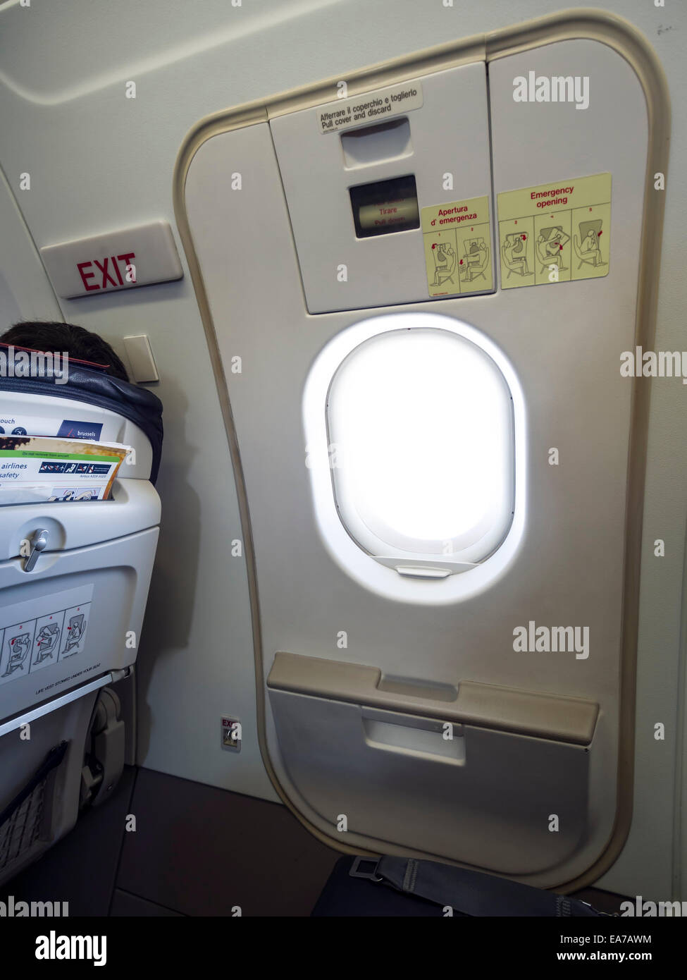 Aereo di emergenza della porta di uscita Foto Stock