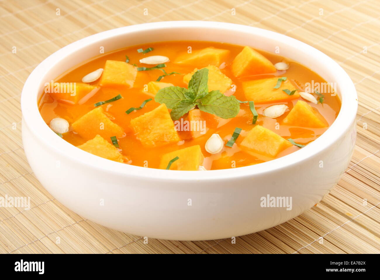 Curry con zucca organico. Foto Stock