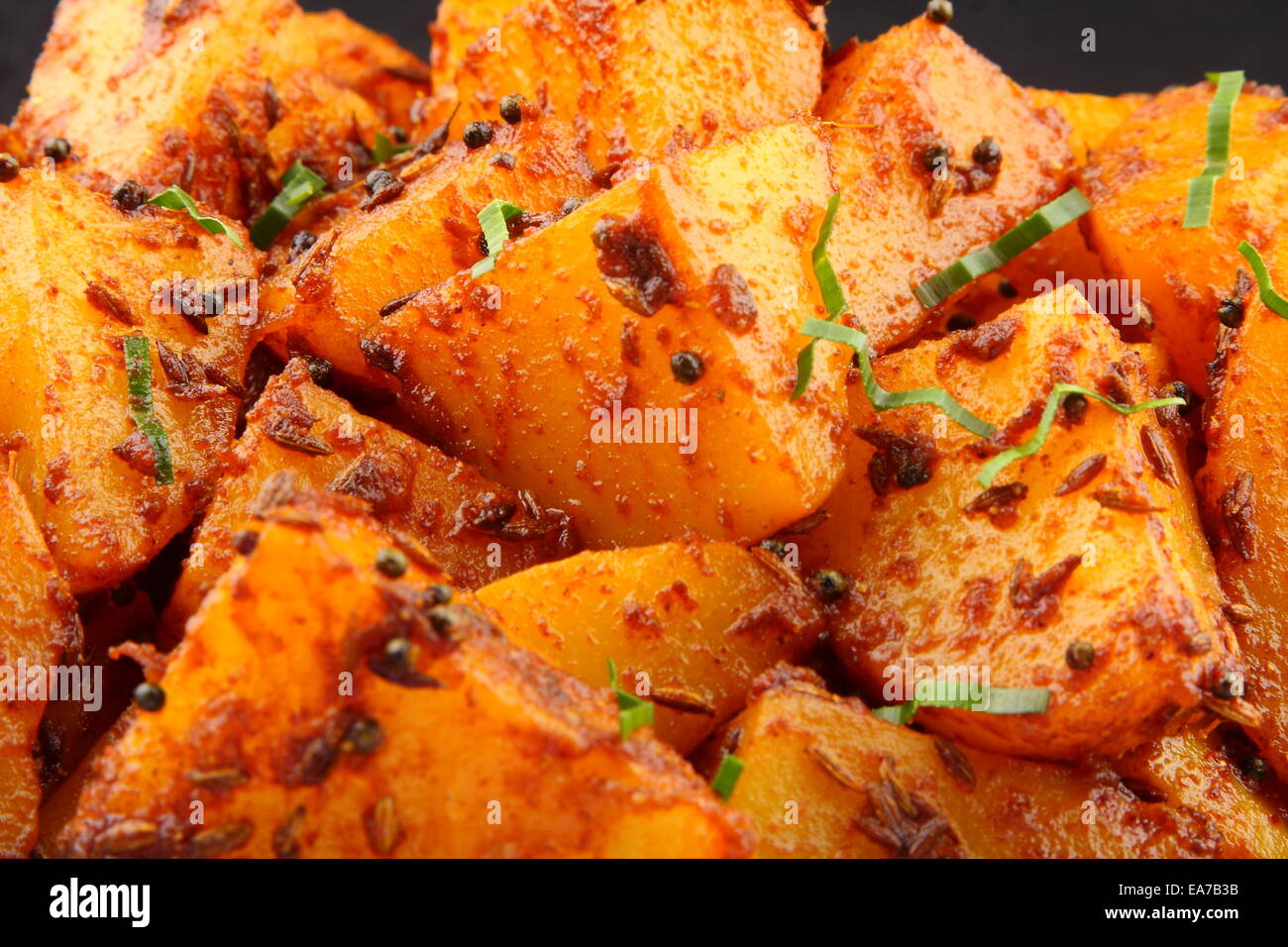 Indiano curry di patate,andare bene con ,di parathas,chapati e del riso.la profondità di campo di una fotografia. Foto Stock
