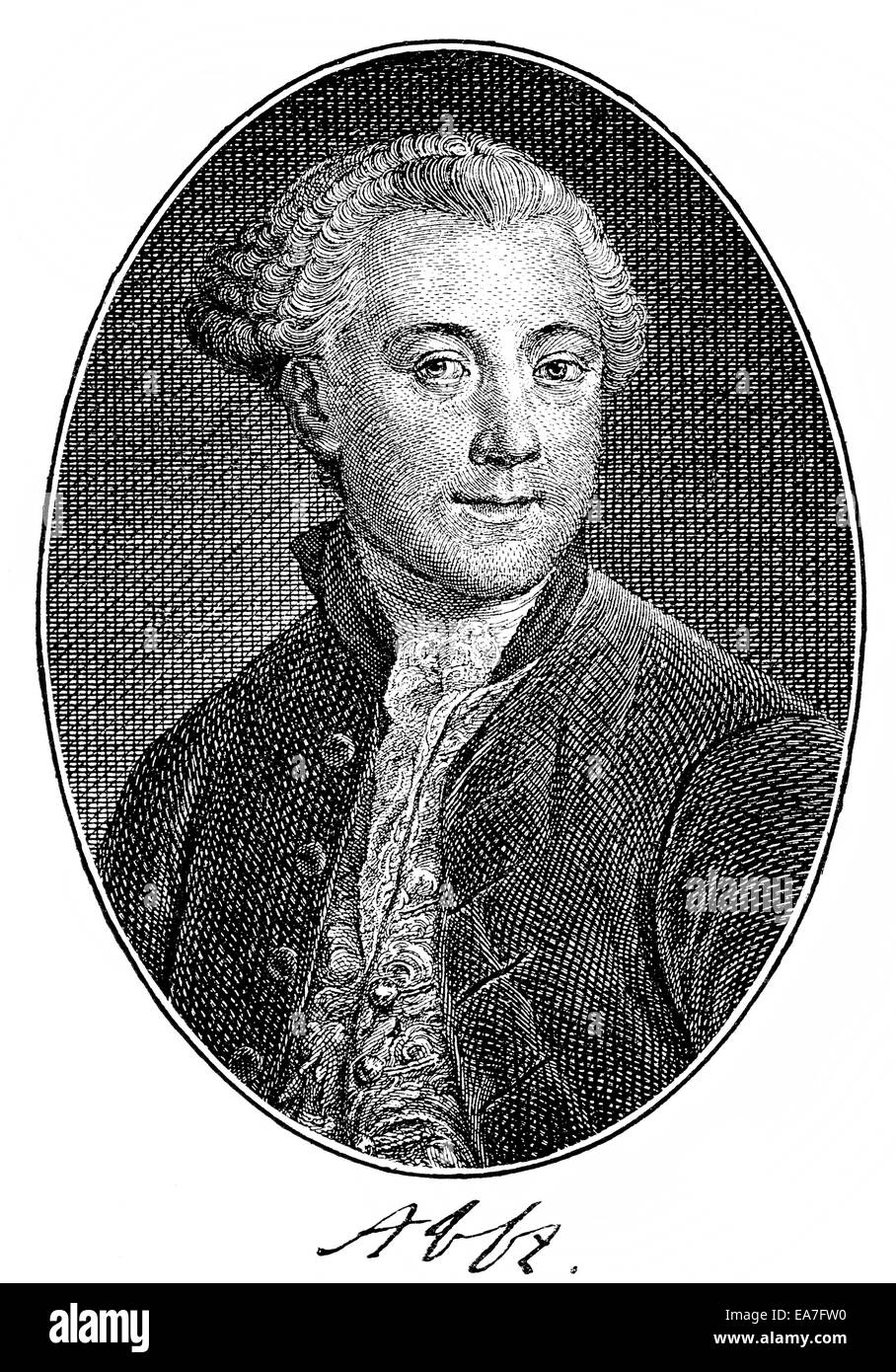 Thomas Abbt, 1738 - 1766, un tedesco di scrittore e filosofo illuminista, Portait von Thomas Abbt (1738 - 1766) war ein de Foto Stock