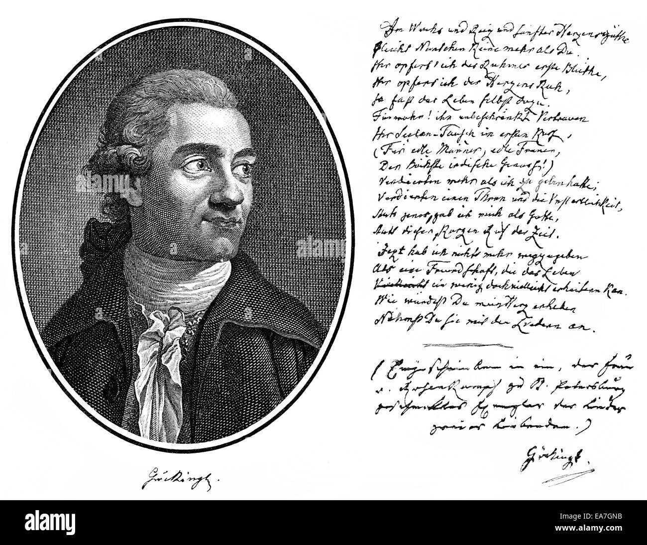 Leopold Friedrich Guenther von Goeckingk o Goeckingk, 1748 - 1828, un poeta tedesco del rococò e pubblicista, 1797, Portait und Foto Stock