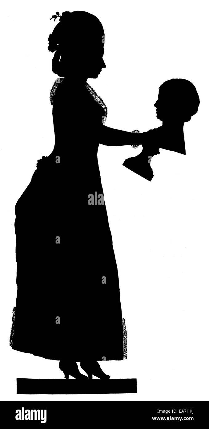 Silhouette di Charlotte Albertine Ernestine von Stein, 1742 - 1827, una dama di corte a Weimar e un amico vicino Foto Stock