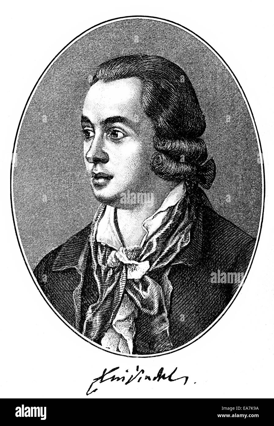 Friedrich Hildebrand von Einsiedel o Einsiedel-Scharfenstein, 1750 - 1828, un avvocato tedesco e scrittore, Portait von Friedrich Hi Foto Stock