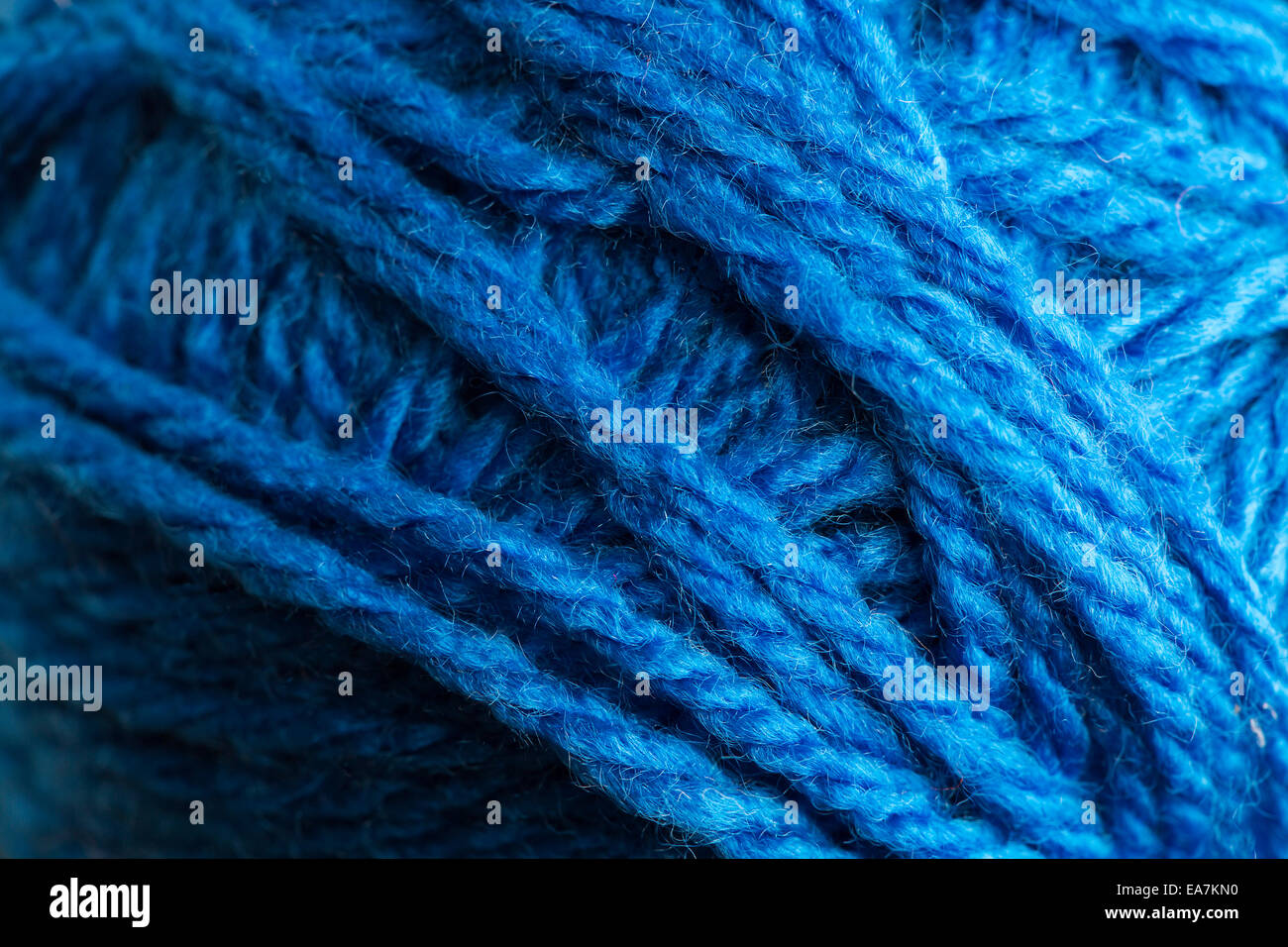 Primo piano della blue Lana per maglieria in inverno Foto Stock