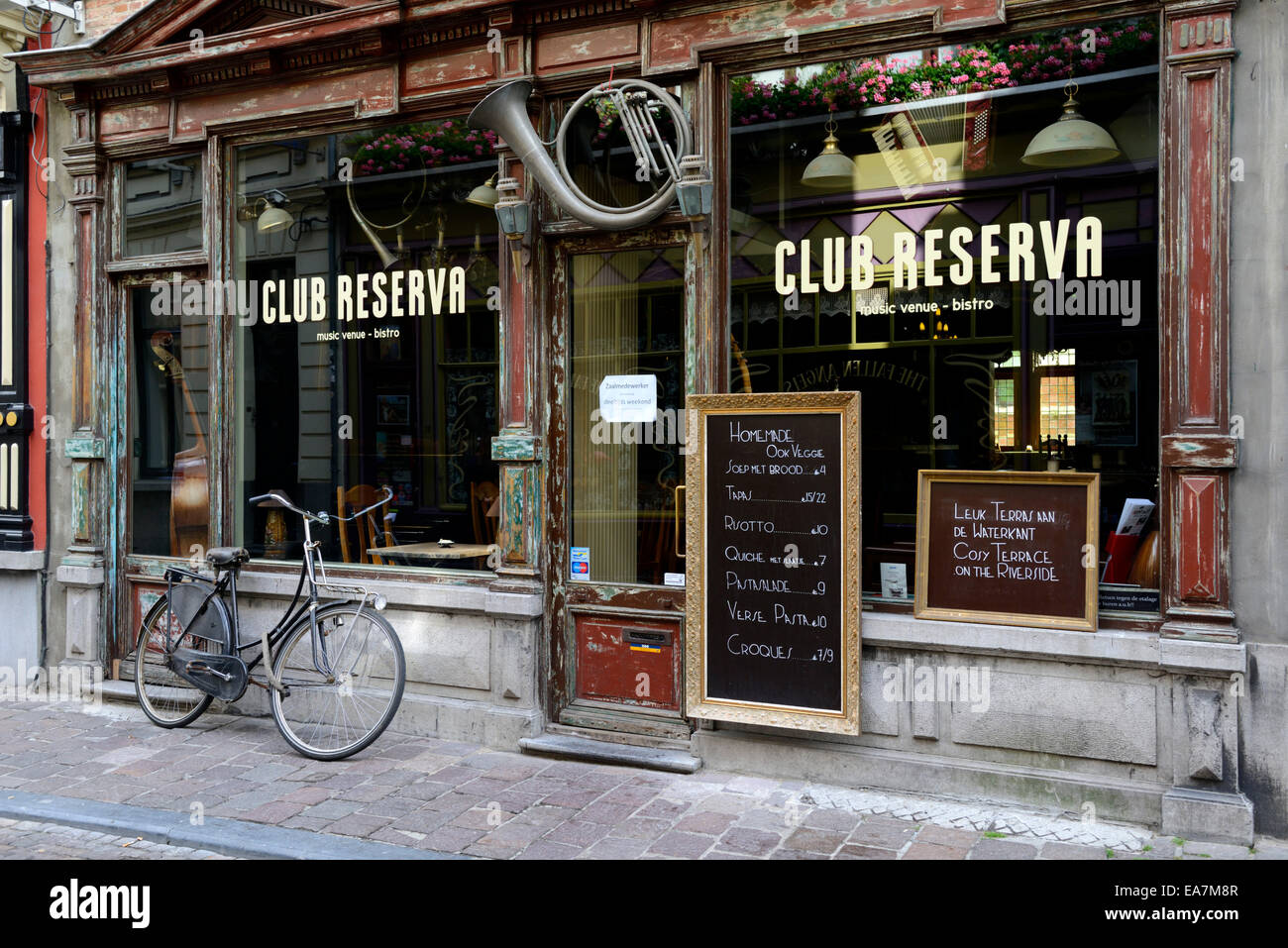 Music Bar, Jan Breydelstraat, Gand, Fiandre, in Belgio, Europa Foto Stock