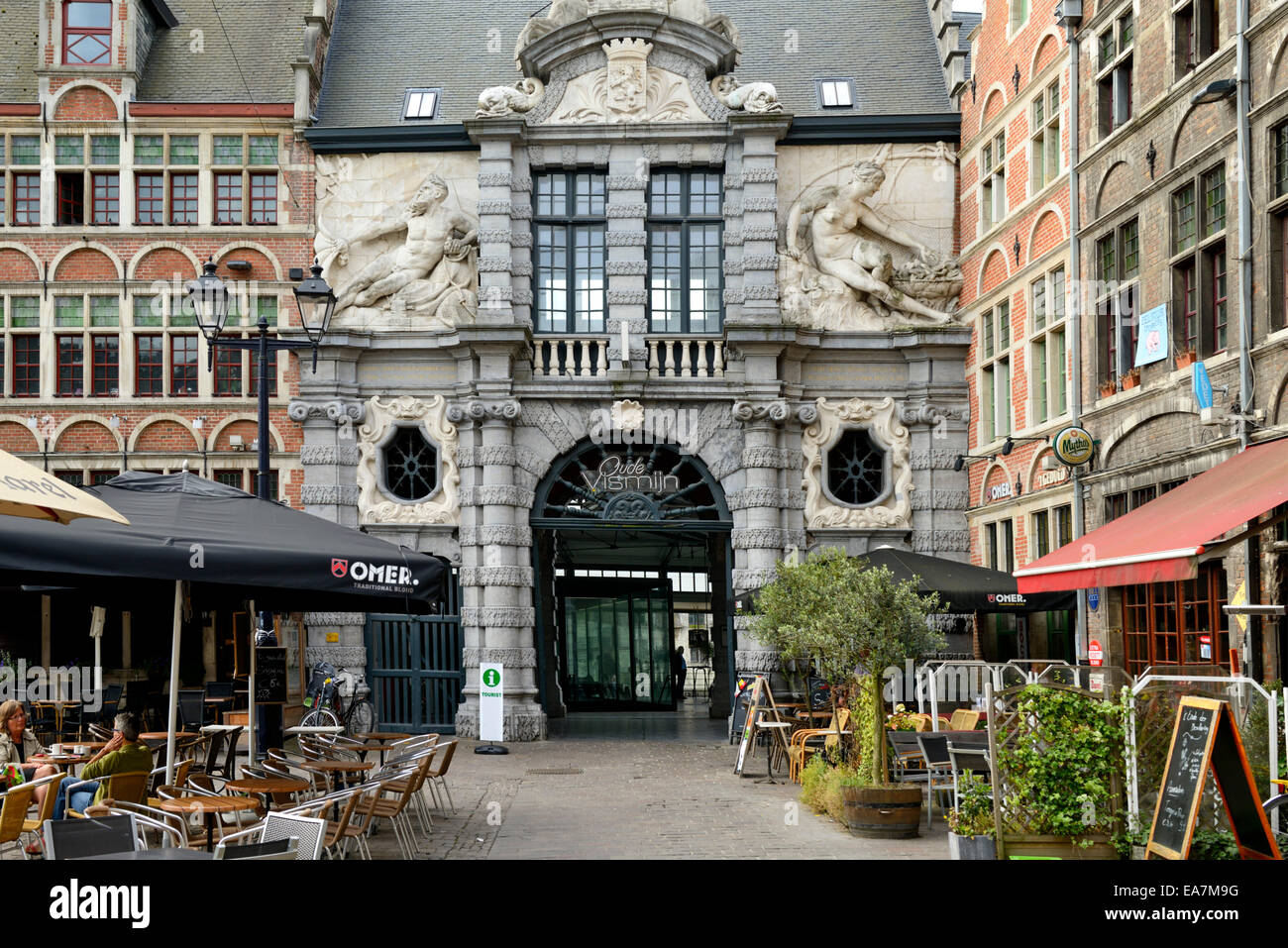 Edifici storici, Sint-Veerleplein, Gand, Fiandre, in Belgio, Europa Foto Stock