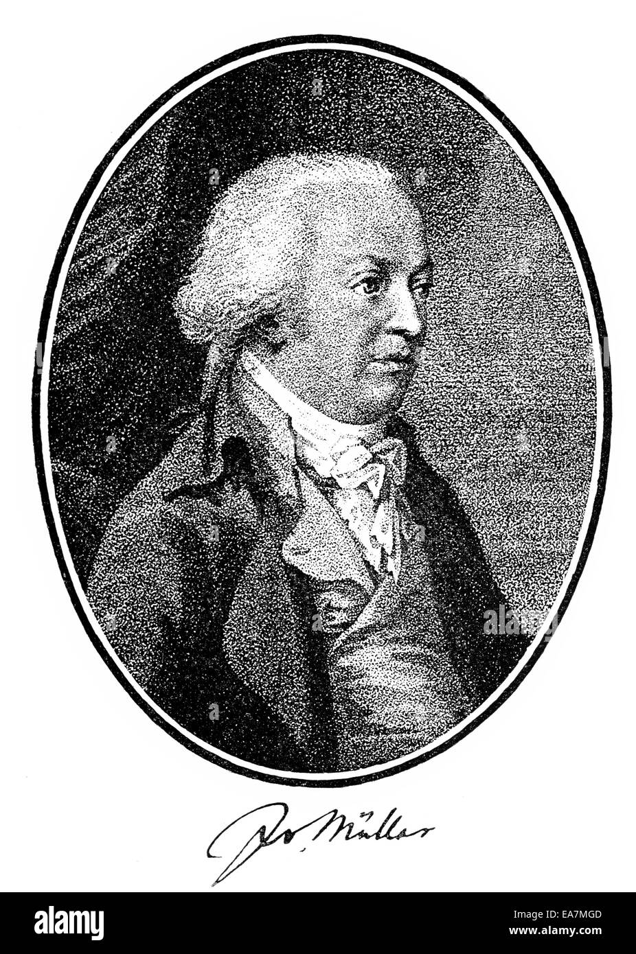 Johannes von mueller, 1752 - 1809, un Swiss storico, scrittore politico e statista, Portait von Johannes von Müller (1752- 180 Foto Stock