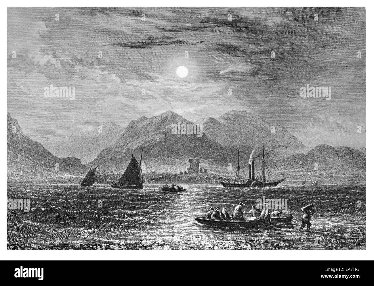 Ingresso al Menai Straits a Beumaris circa 1830 Foto Stock