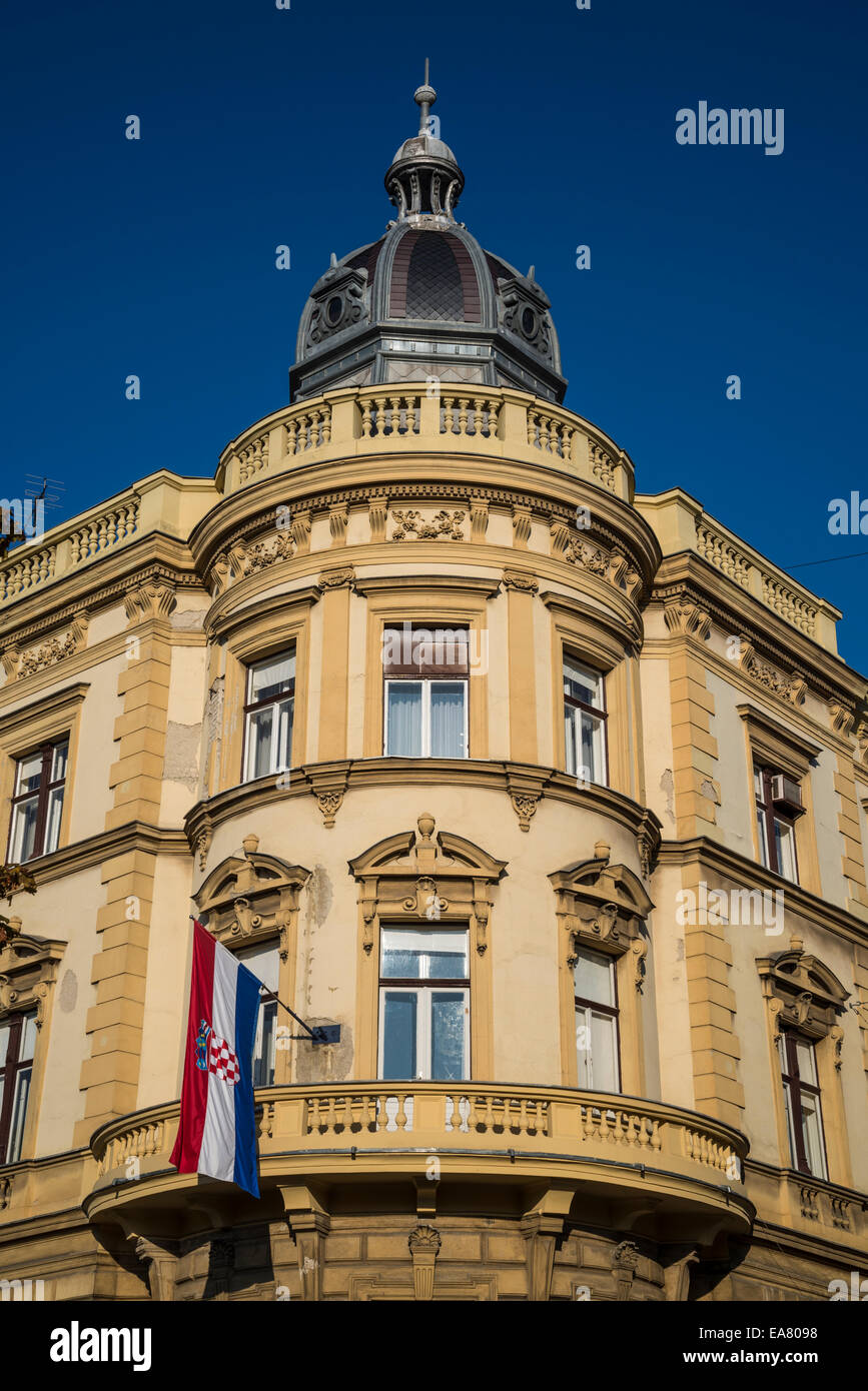 Edificio di secessione stile architettonico, Josip Juraj Strossmayer square, Zagabria, Croazia Foto Stock