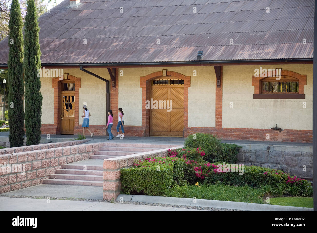 Museo del Ferrocarril a Plaza de las Tres Centurias, aguascalientes, Messico Foto Stock