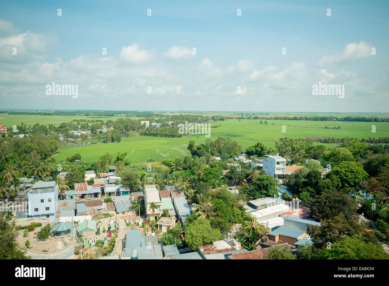 Panorama da Sam, montagna del fiume Mekong Delta, Vietnam Foto Stock