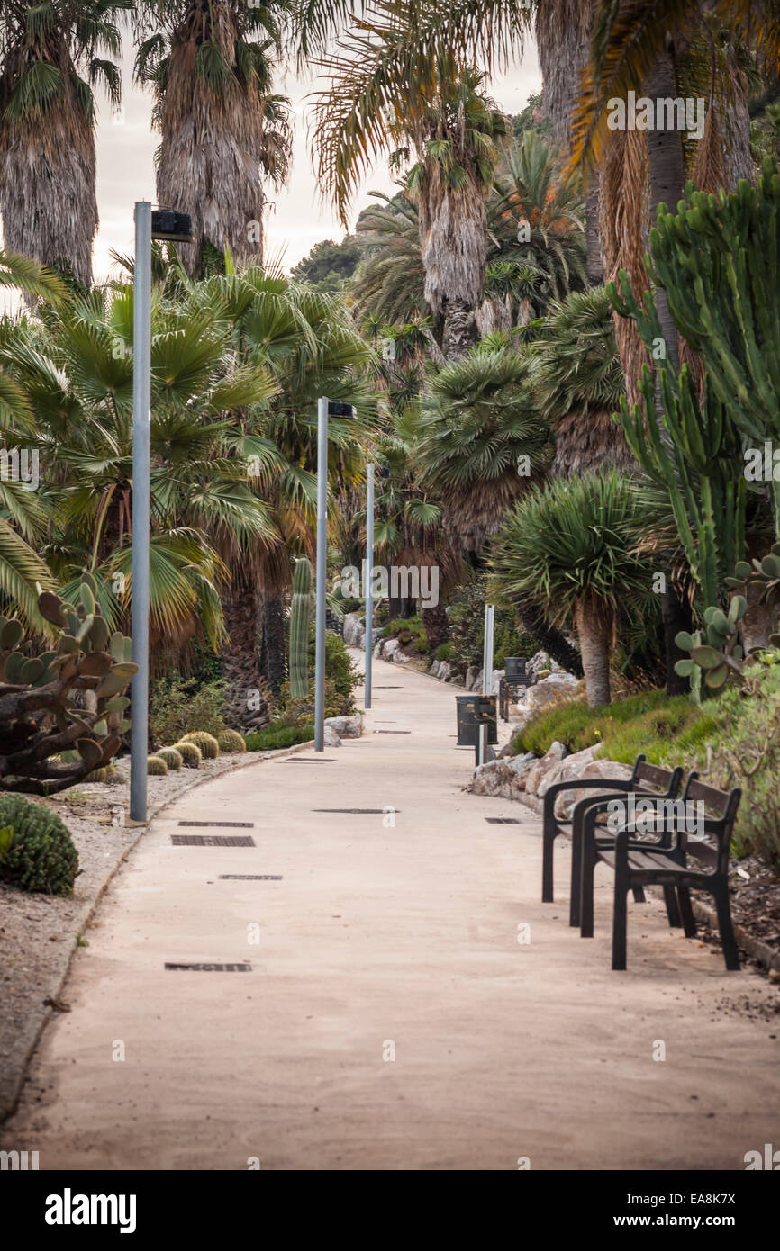 Barcellona. Giardini di Montjuic Foto Stock