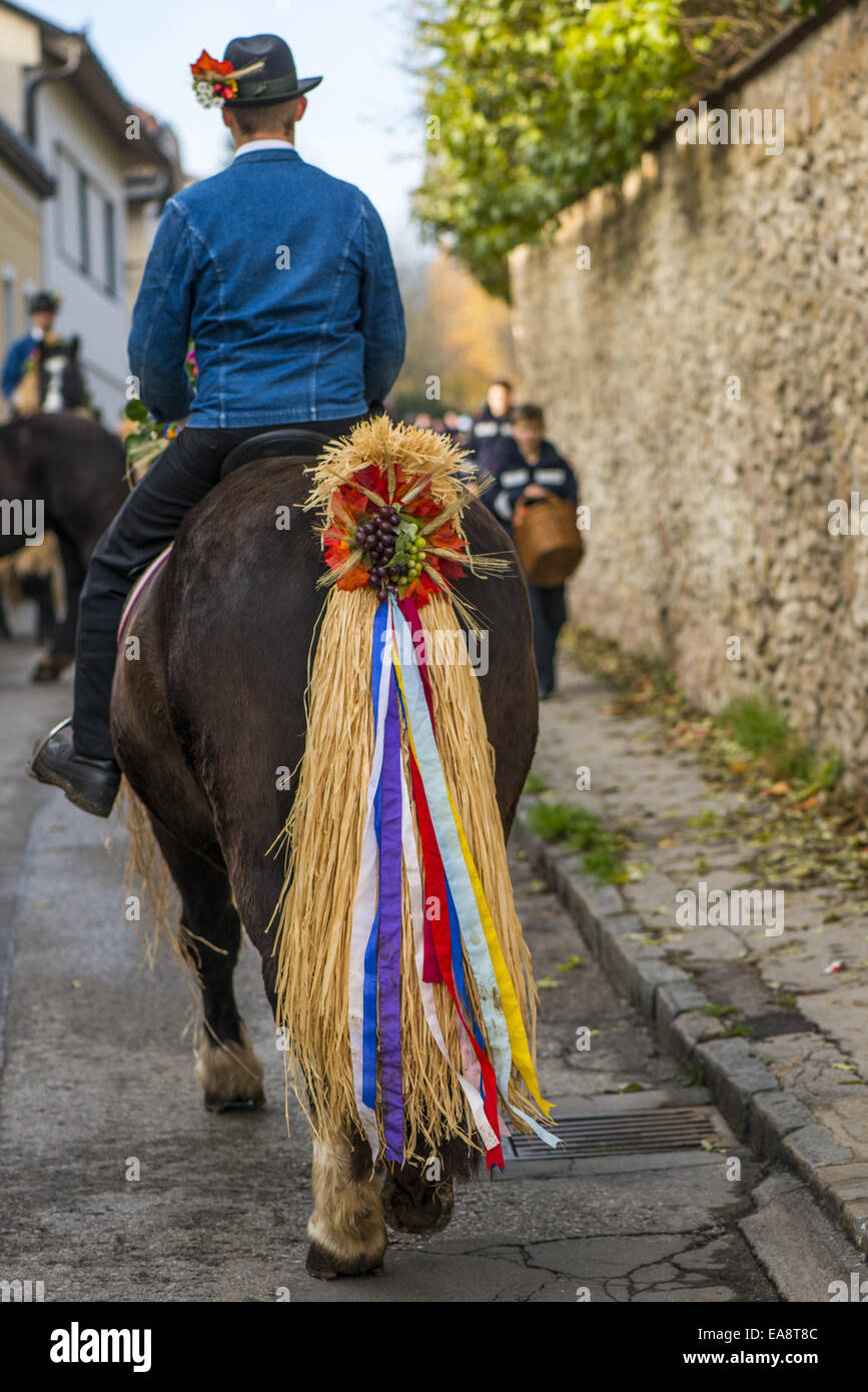 Tradizionale festa Hueter in Perchtoldsdorf, Bassa Austria, area di Vienna, Perchtoldsdorf Foto Stock