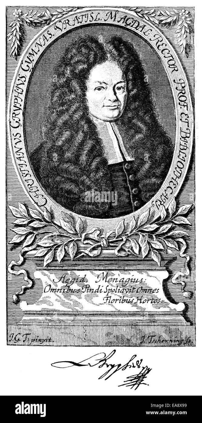 Christian Gryphius, 1649 - 1706, un educatore tedesco e la scuola il drammaturgo, Christian Gryphius (1649 - 1706), ein deutscher Pädago Foto Stock